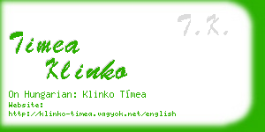 timea klinko business card